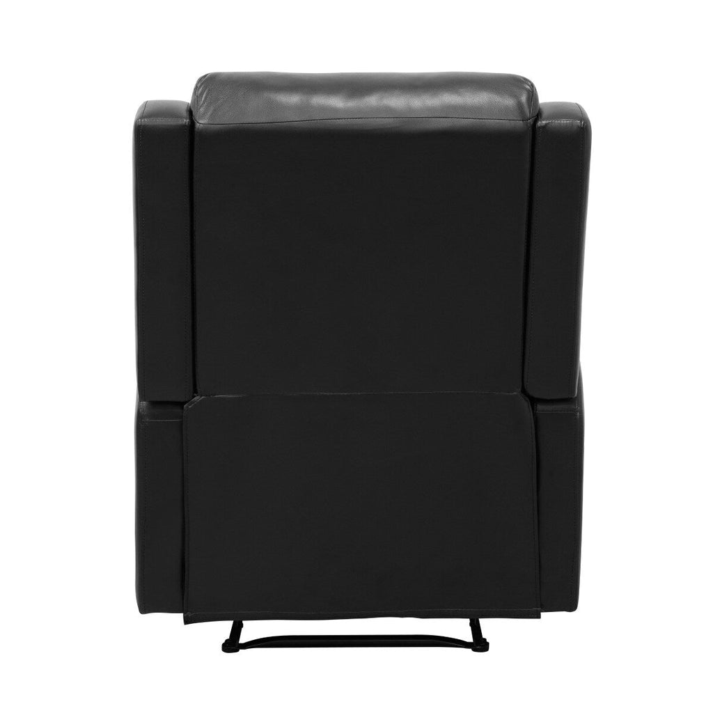 Fauteuil inclinable en similicuir noir Alayna