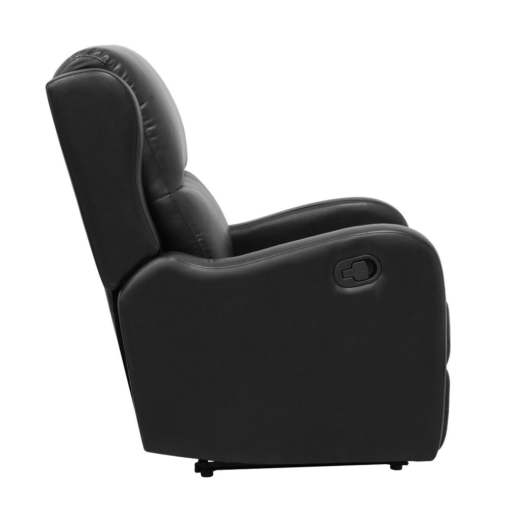Fauteuil inclinable en similicuir noir Alayna