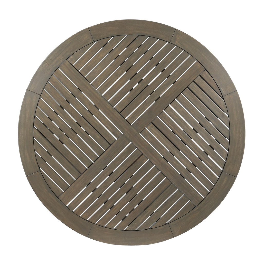 Ensemble de salle à manger d'extérieur Albury 5 pièces en bois d'acacia et osier par Christopher Knight Home - N/A