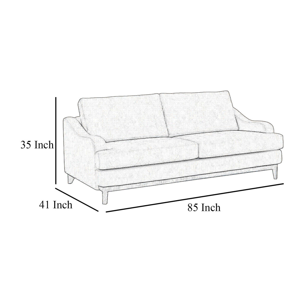 Canapé Alfi, 85 pouces, 2 coussins décoratifs, similicuir marron foncé moderne