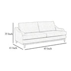 Canapé Alfi, 85 pouces, 2 coussins décoratifs, similicuir marron foncé moderne