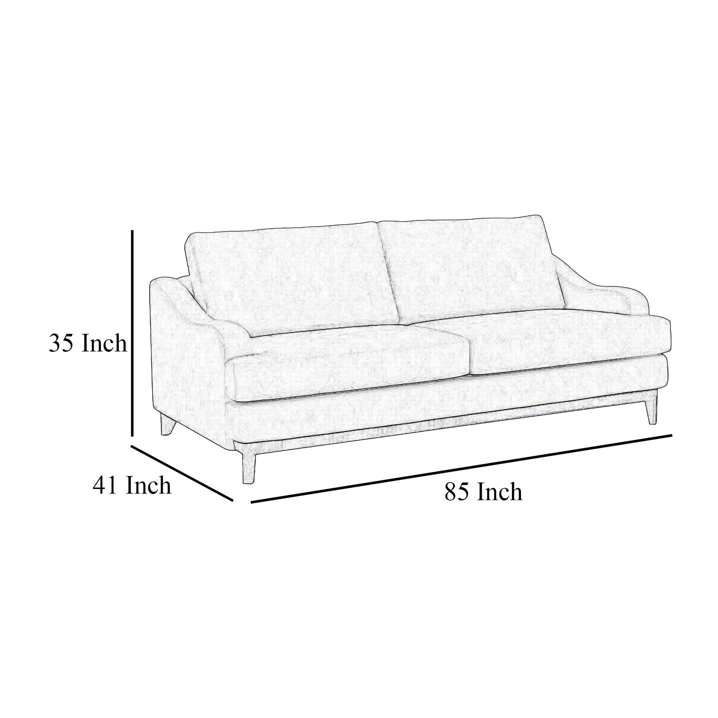 Canapé Alfi, 85 pouces, 2 coussins décoratifs, similicuir marron foncé moderne