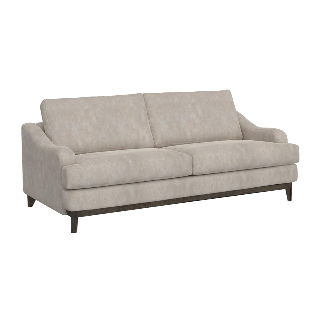 Canapé Alfi, 85 pouces, 2 coussins décoratifs, similicuir gris huître moderne