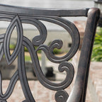 Ensemble de salle à manger circulaire d'extérieur Alfresco 5 pièces en fonte d'aluminium par Christopher Knight Home