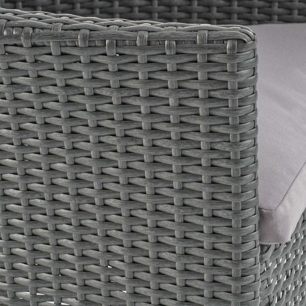 Ensemble de salle à manger d'extérieur en bois et osier Algoma 9 pièces par Christopher Knight Home