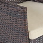 Ensemble de salle à manger d'extérieur en bois et osier Algoma 9 pièces par Christopher Knight Home