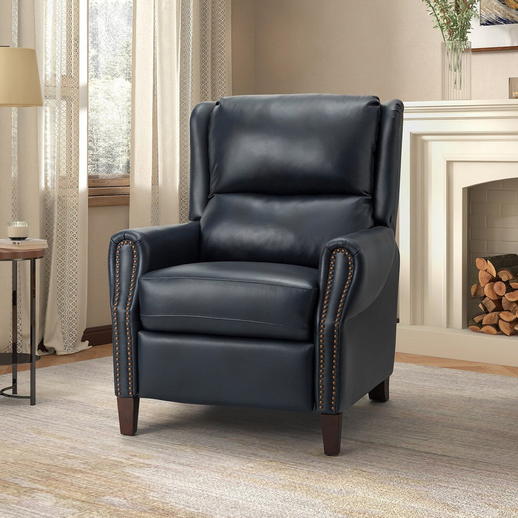 Fauteuil inclinable manuel large en cuir véritable Alicia 32,68