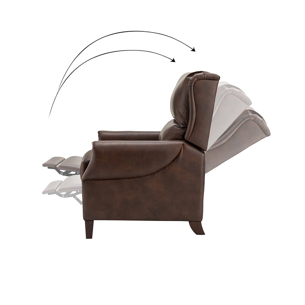 Fauteuil inclinable manuel large en cuir véritable Alicia 32,68