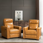 Fauteuil inclinable électrique classique contemporain Alicia 34,65 pouces en cuir véritable avec port USB (lot de 2)