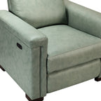 Fauteuil inclinable électrique classique contemporain Alicia 34,65 pouces de large en cuir véritable avec port USB