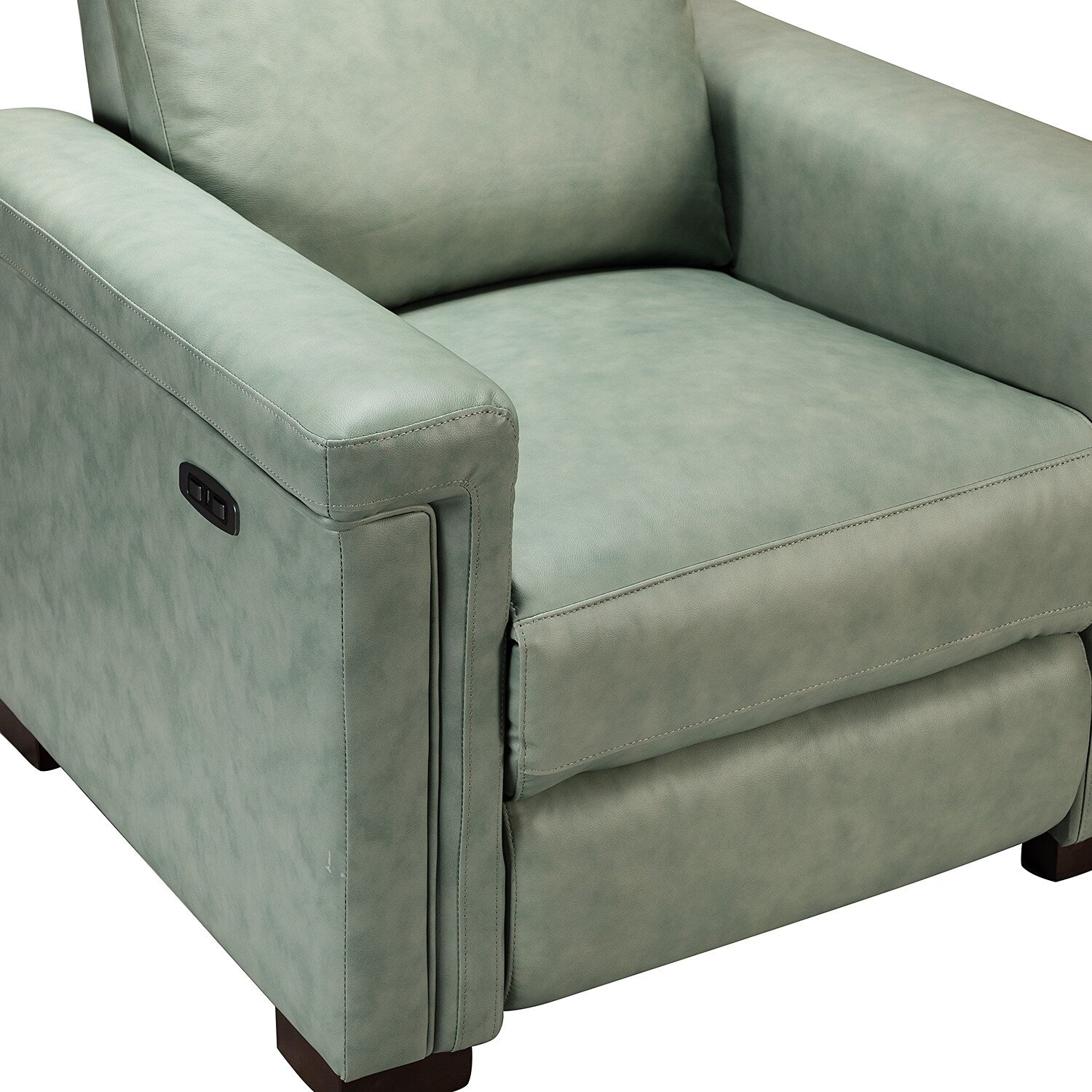 Fauteuil inclinable électrique classique contemporain Alicia 34,65 pouces de large en cuir véritable avec port USB