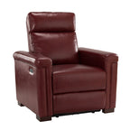 Fauteuil inclinable électrique classique contemporain Alicia 34,65 pouces de large en cuir véritable avec port USB