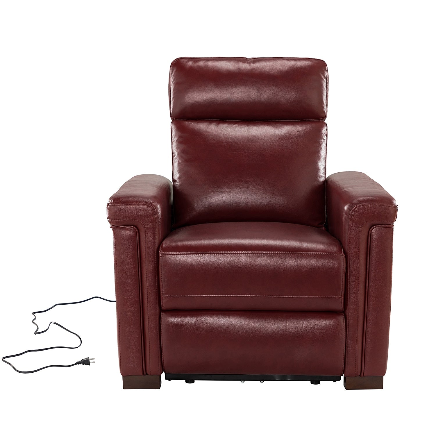 Fauteuil inclinable électrique classique contemporain Alicia 34,65 pouces de large en cuir véritable avec port USB