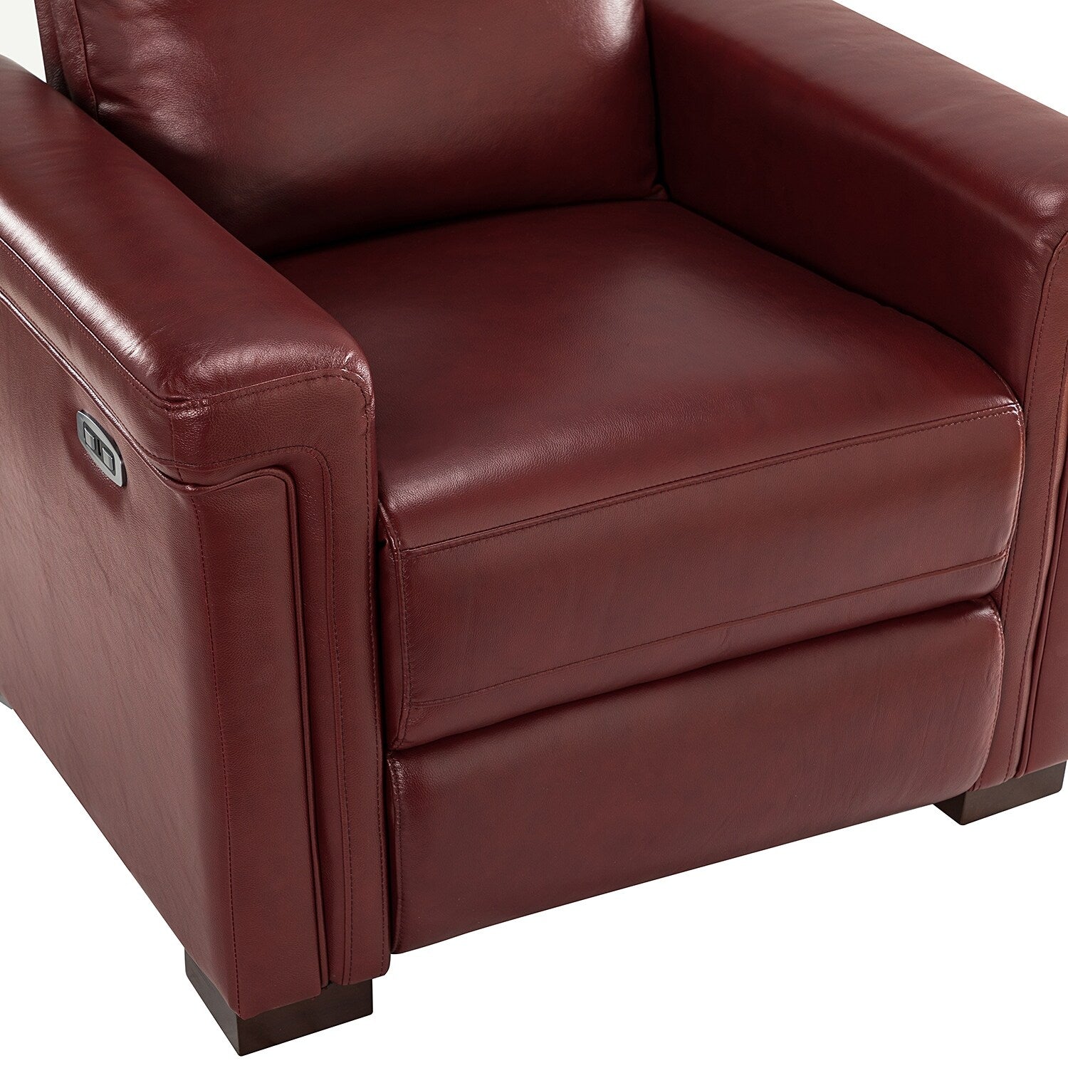 Fauteuil inclinable électrique classique contemporain Alicia 34,65 pouces de large en cuir véritable avec port USB