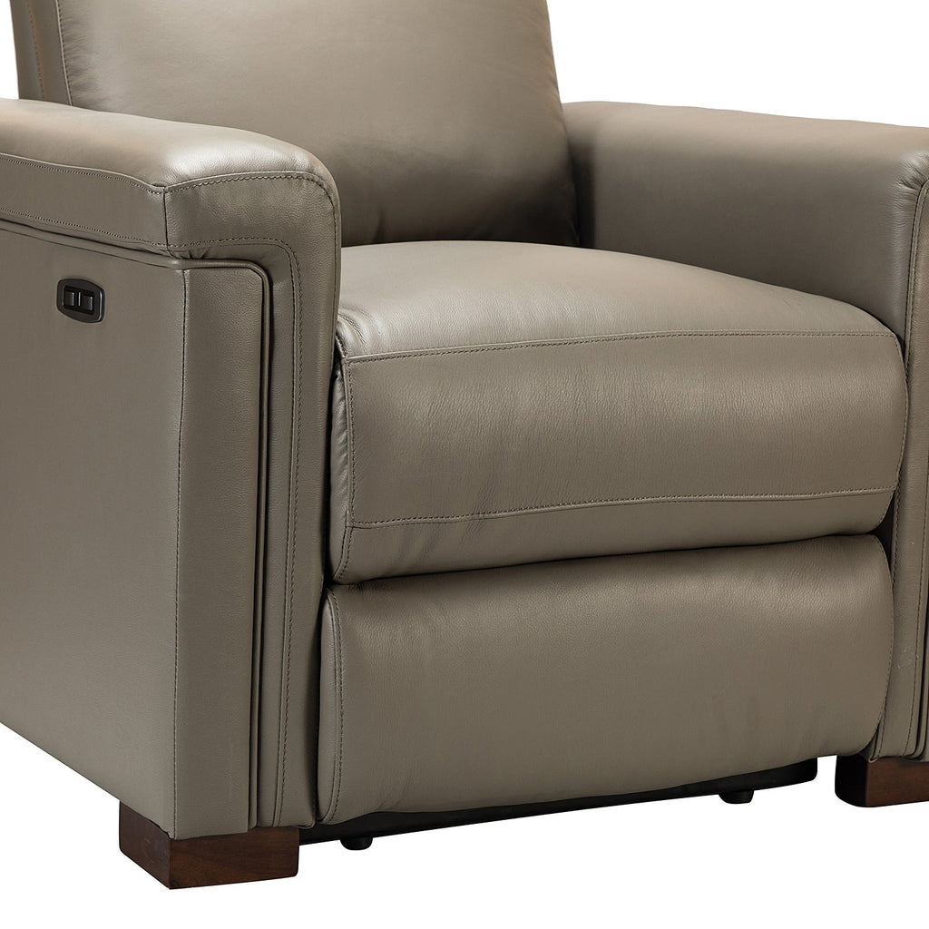 Fauteuil inclinable électrique classique contemporain Alicia 34,65 pouces de large en cuir véritable avec port USB
