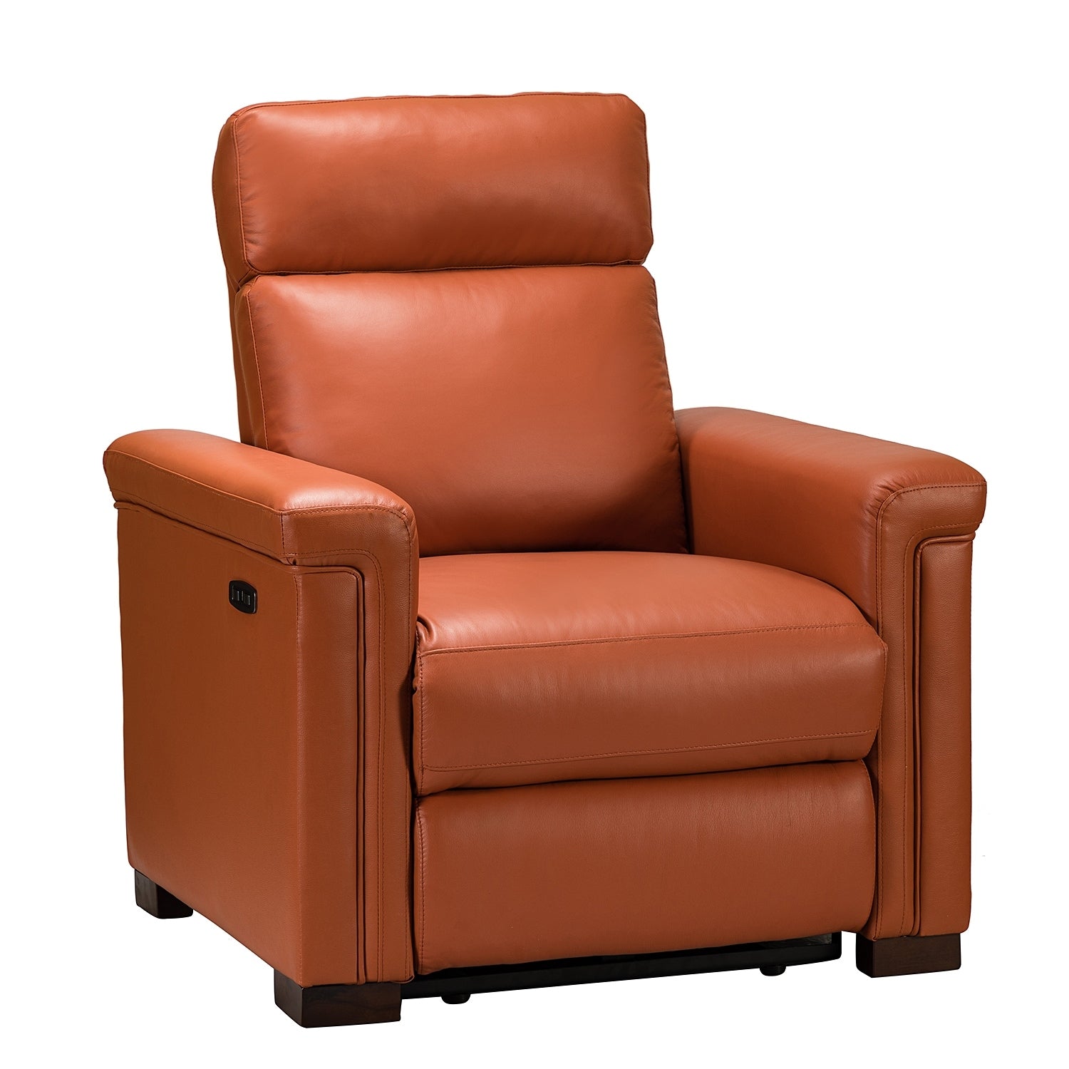 Fauteuil inclinable électrique classique contemporain Alicia 34,65 pouces de large en cuir véritable avec port USB