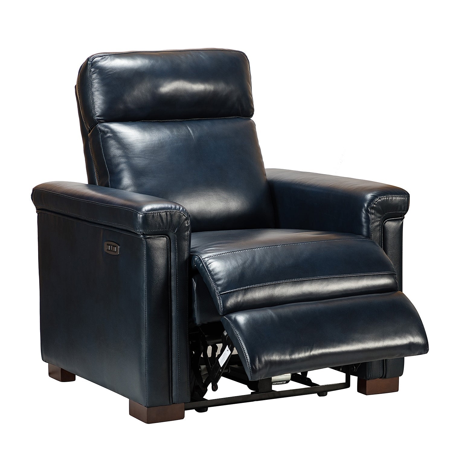 Fauteuil inclinable électrique classique contemporain Alicia 34,65 pouces de large en cuir véritable avec port USB