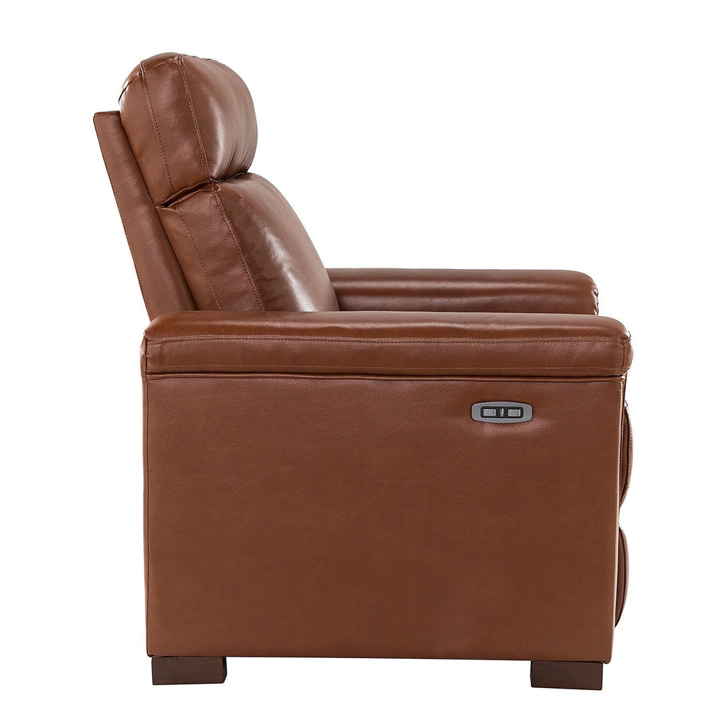 Fauteuil inclinable électrique classique contemporain Alicia 34,65 pouces de large en cuir véritable avec port USB