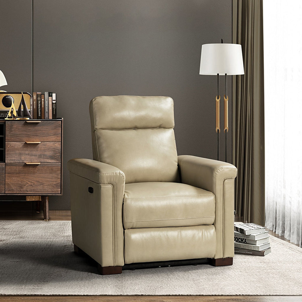 Fauteuil inclinable électrique classique contemporain Alicia 34,65 pouces de large en cuir véritable avec port USB