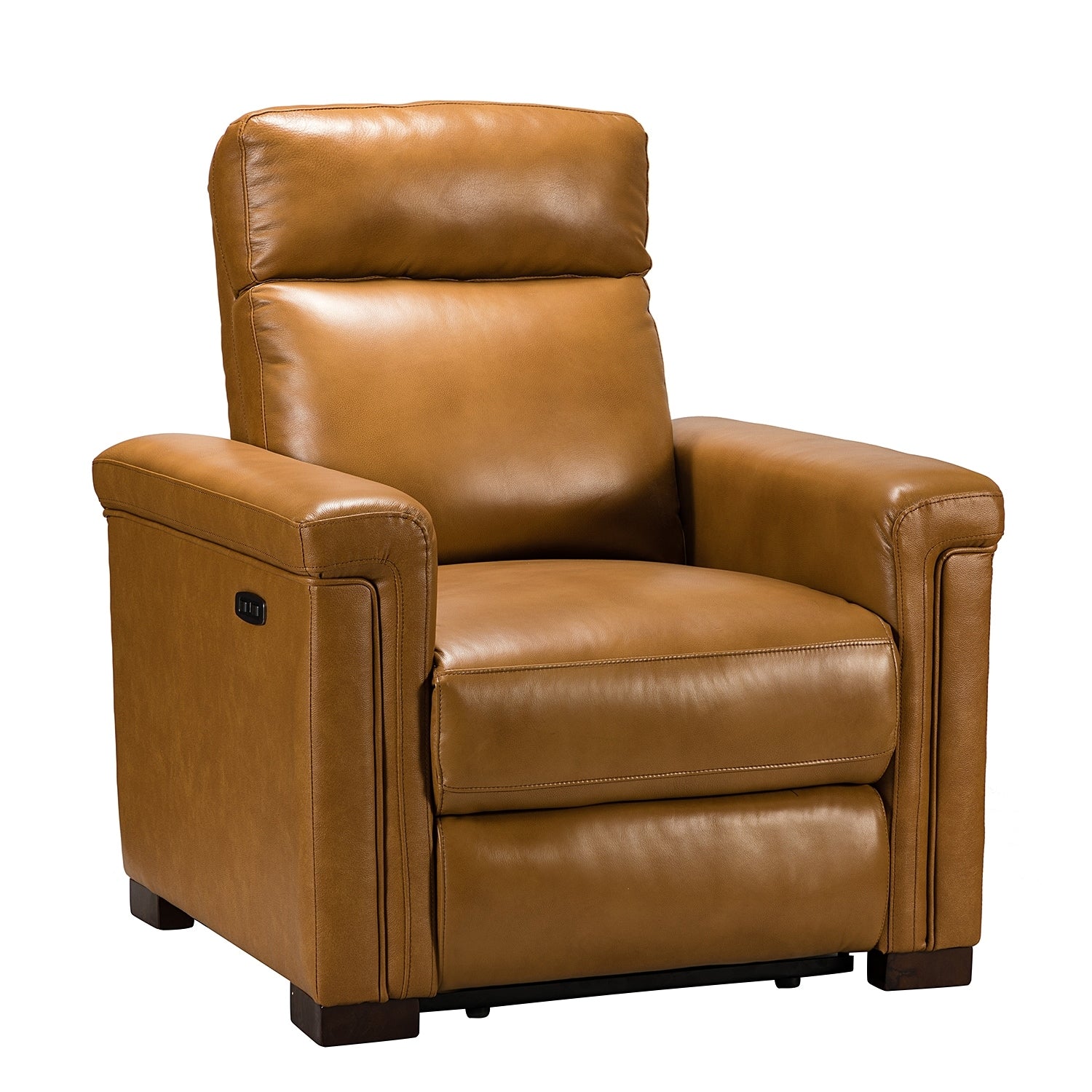 Fauteuil inclinable électrique classique contemporain Alicia 34,65 pouces de large en cuir véritable avec port USB