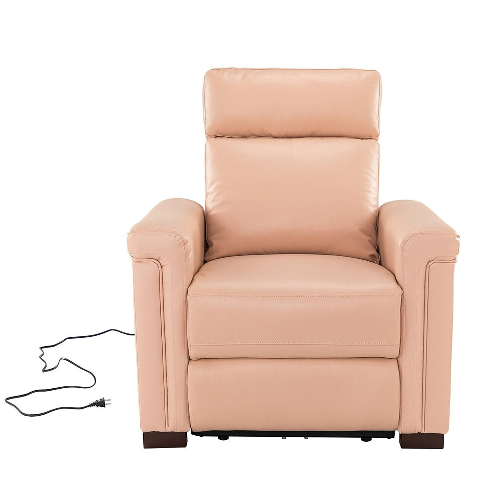 Fauteuil inclinable électrique classique contemporain Alicia 34,65 pouces en cuir véritable avec port USB (lot de 2)