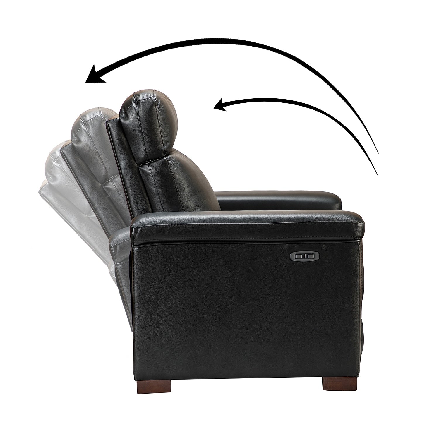 Fauteuil inclinable électrique classique contemporain Alicia 34,65 pouces en cuir véritable avec port USB (lot de 2)