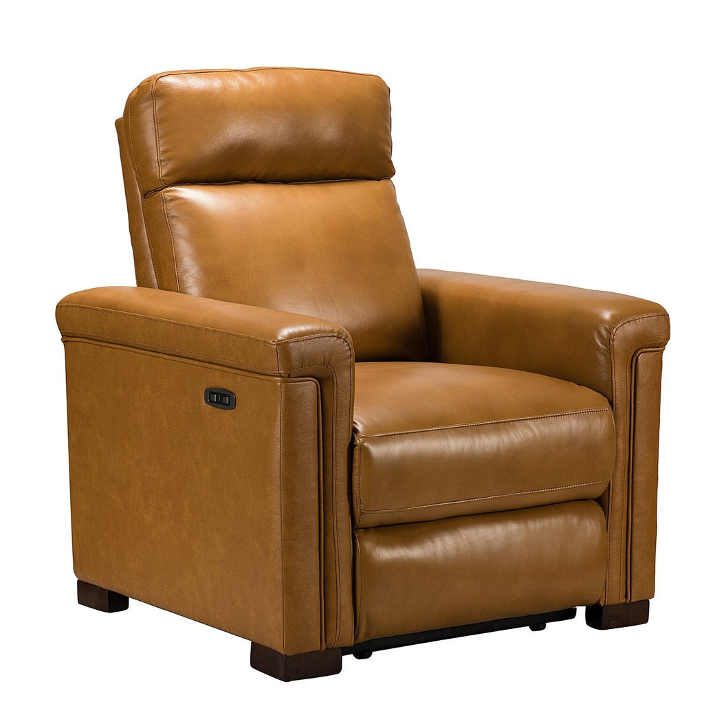 Fauteuil inclinable électrique classique contemporain Alicia 34,65 pouces en cuir véritable avec port USB (lot de 2)