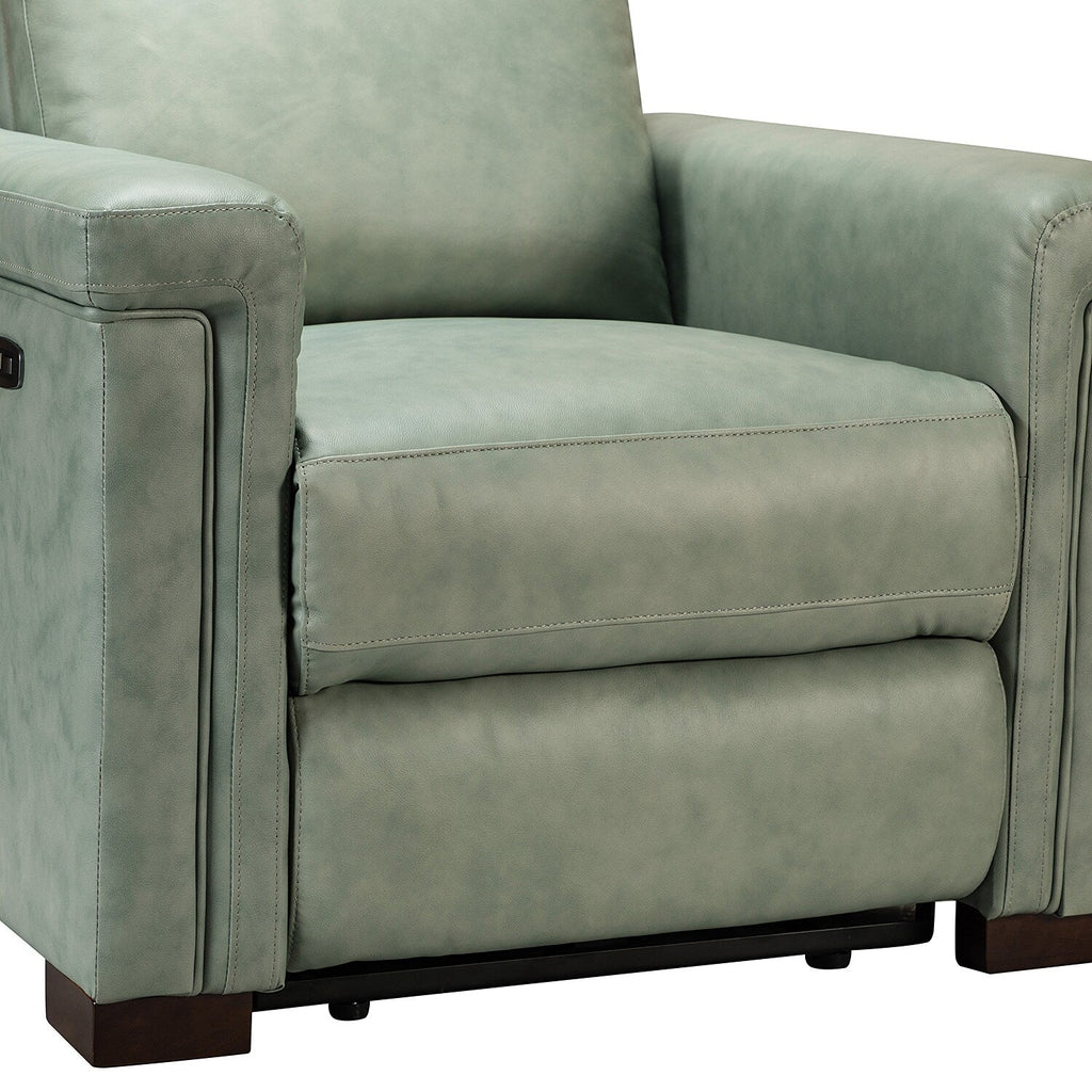 Fauteuil inclinable électrique classique contemporain Alicia 34,65 pouces en cuir véritable avec port USB (lot de 2)