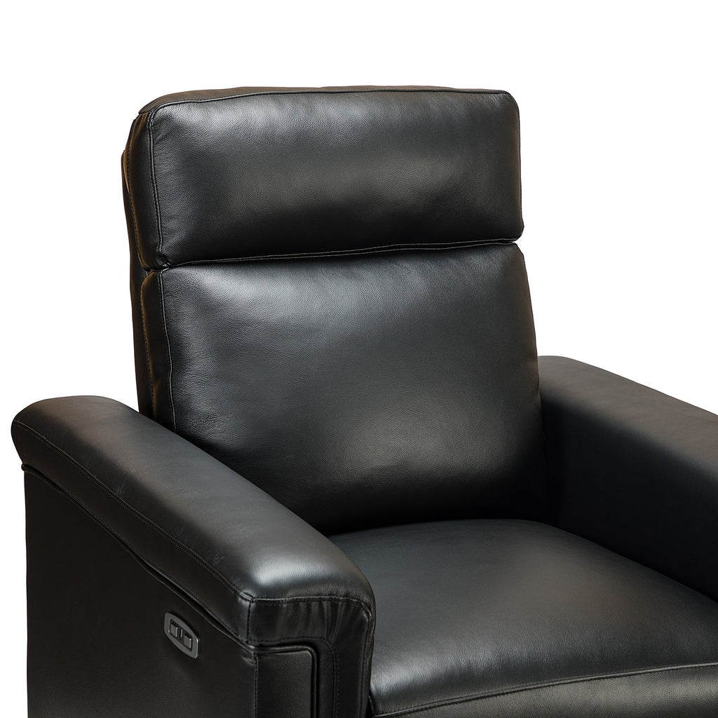 Fauteuil inclinable électrique classique contemporain Alicia 34,65 pouces en cuir véritable avec port USB (lot de 2)