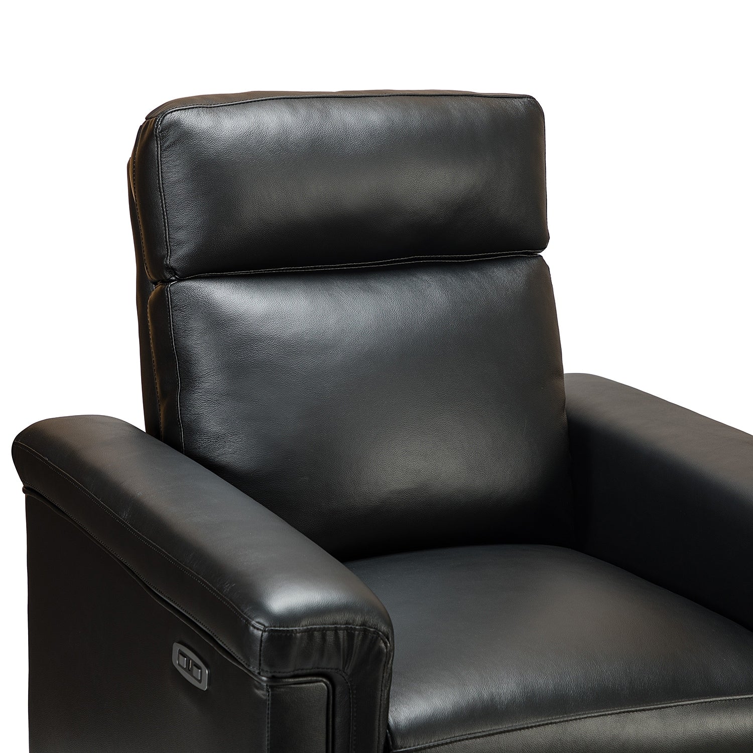 Fauteuil inclinable électrique classique contemporain Alicia 34,65 pouces en cuir véritable avec port USB (lot de 2)