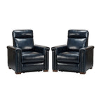 Fauteuil inclinable électrique classique contemporain Alicia 34,65 pouces en cuir véritable avec port USB (lot de 2)