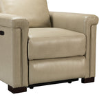 Fauteuil inclinable électrique classique contemporain Alicia 34,65 pouces en cuir véritable avec port USB (lot de 2)