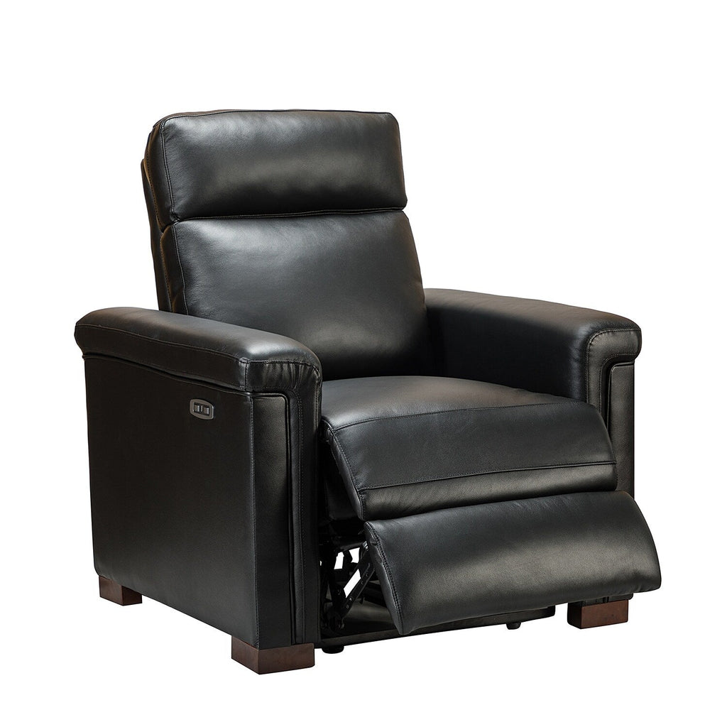Fauteuil inclinable électrique classique contemporain Alicia 34,65 pouces en cuir véritable avec port USB (lot de 2)
