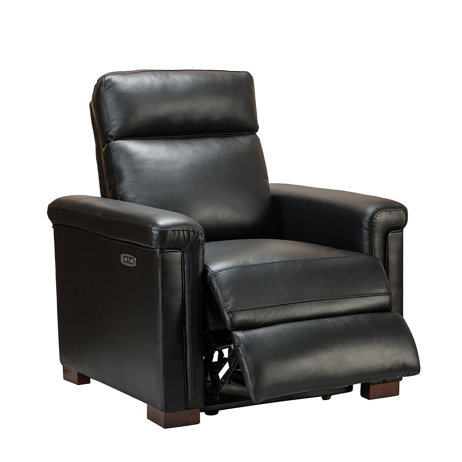 Fauteuil inclinable électrique classique contemporain Alicia 34,65 pouces en cuir véritable avec port USB (lot de 2)