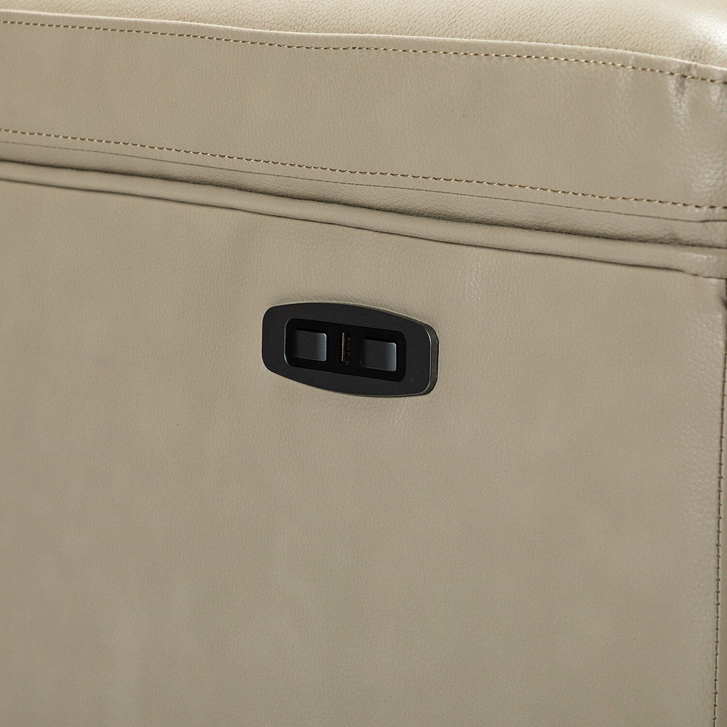 Fauteuil inclinable électrique classique contemporain Alicia 34,65 pouces en cuir véritable avec port USB (lot de 2)