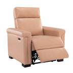 Fauteuil inclinable électrique classique contemporain Alicia 34,65 pouces en cuir véritable avec port USB (lot de 2)