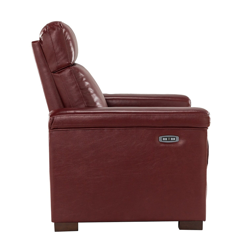 Fauteuil inclinable électrique classique contemporain Alicia 34,65 pouces en cuir véritable avec port USB (lot de 2)