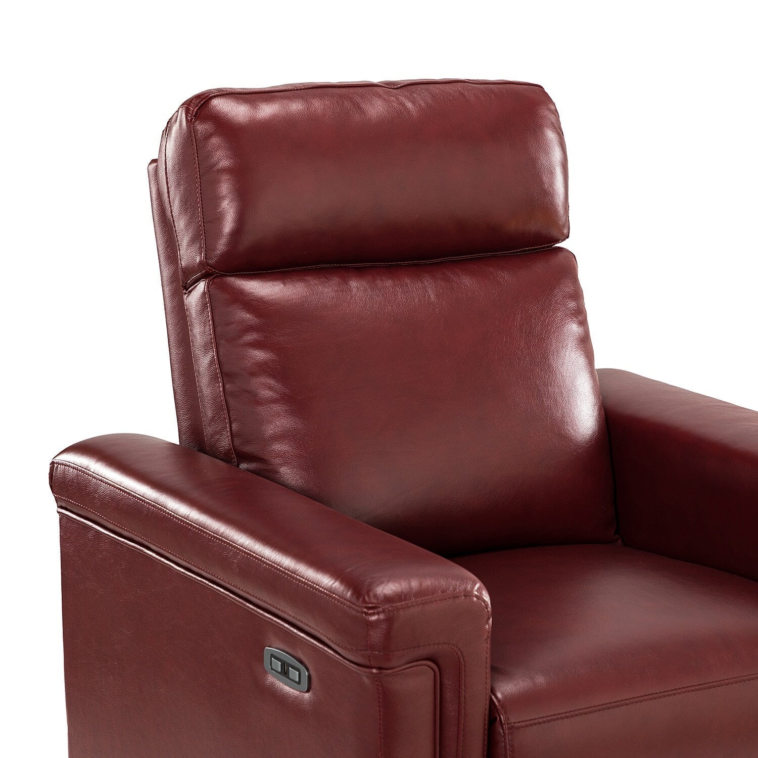 Fauteuil inclinable électrique classique contemporain Alicia 34,65 pouces en cuir véritable avec port USB (lot de 2)