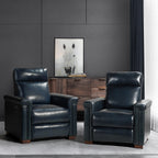 Fauteuil inclinable électrique classique contemporain Alicia 34,65 pouces en cuir véritable avec port USB (lot de 2)