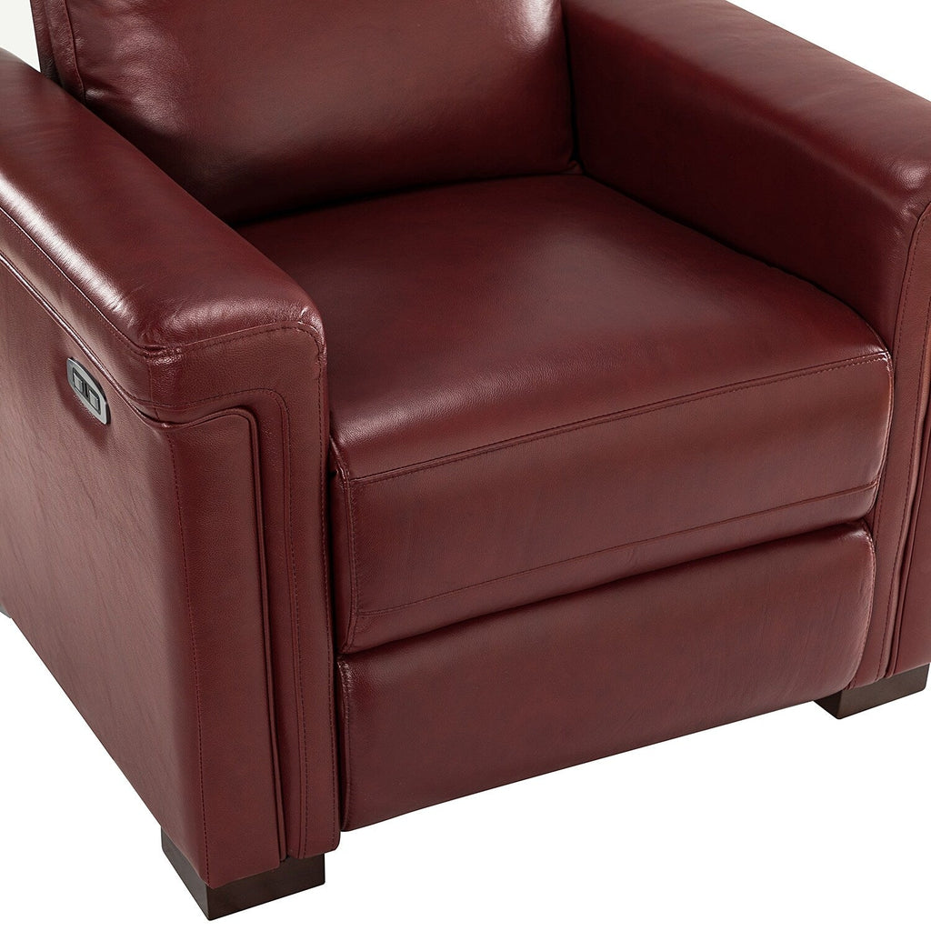 Fauteuil inclinable électrique classique contemporain Alicia 34,65 pouces en cuir véritable avec port USB (lot de 2)