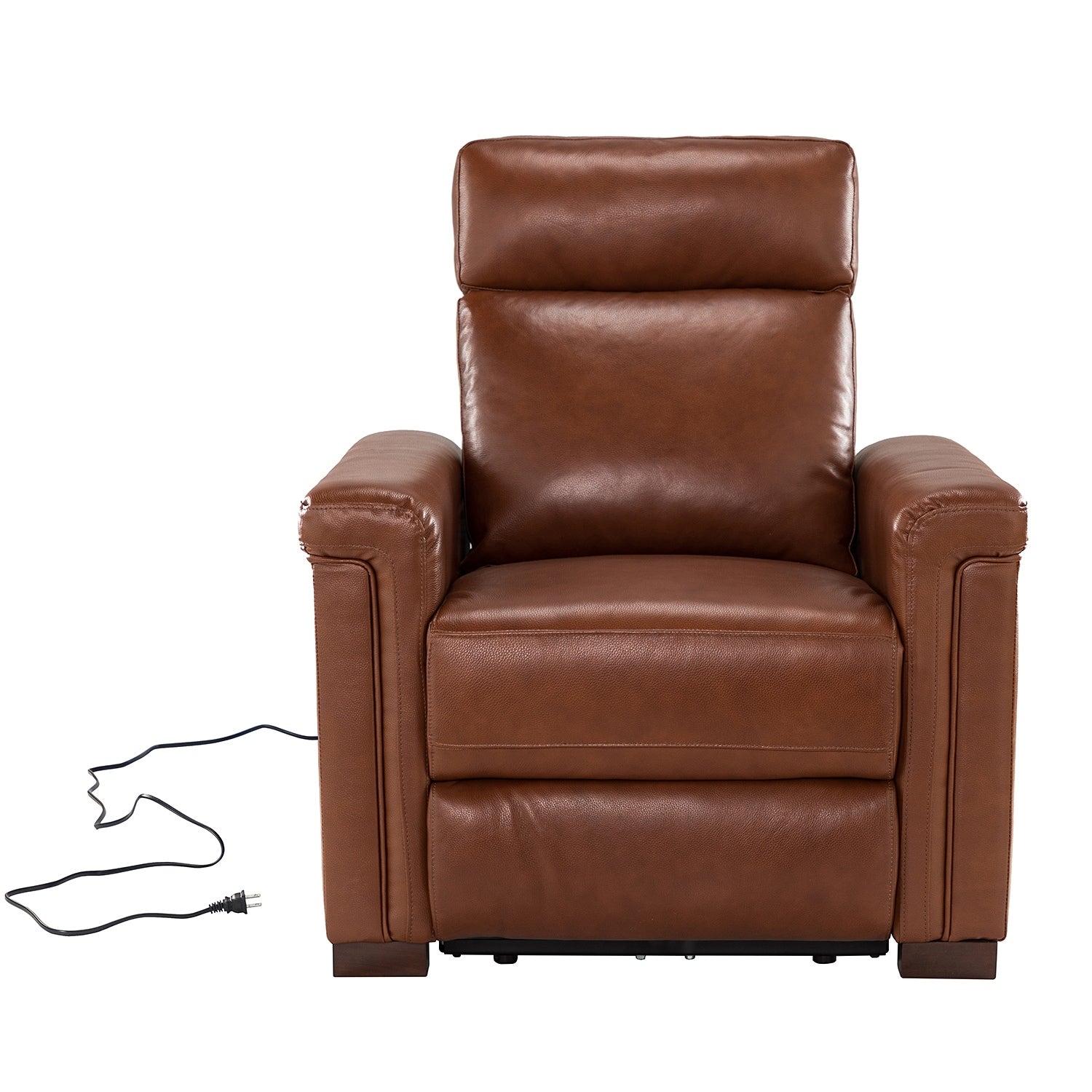 Fauteuil inclinable électrique classique contemporain Alicia 34,65 pouces en cuir véritable avec port USB (lot de 2)