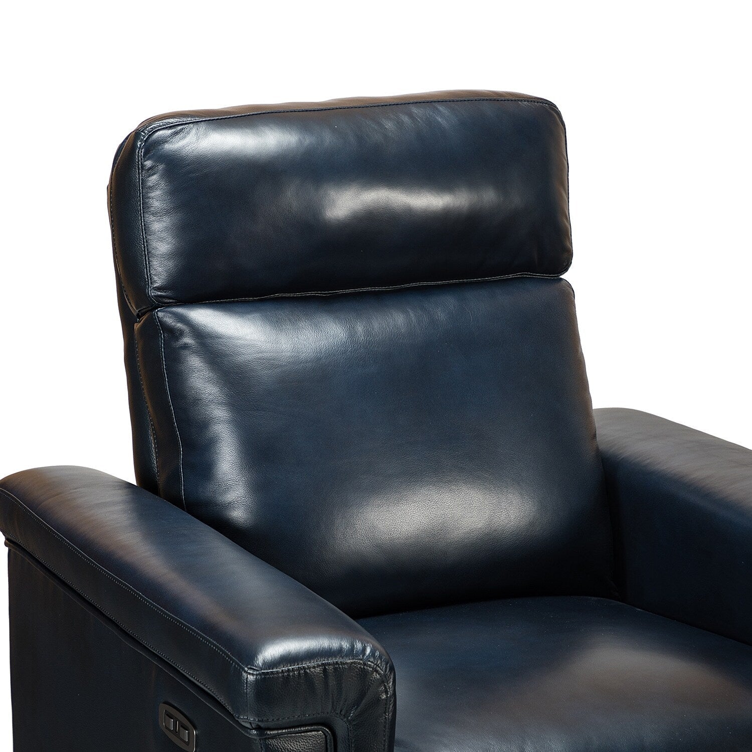 Fauteuil inclinable électrique classique contemporain Alicia 34,65 pouces en cuir véritable avec port USB (lot de 2)