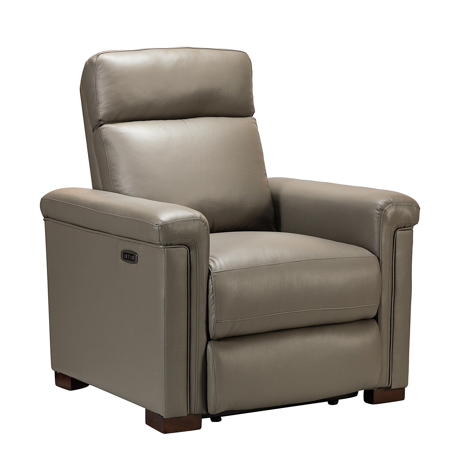Fauteuil inclinable électrique classique contemporain Alicia 34,65 pouces en cuir véritable avec port USB (lot de 2)