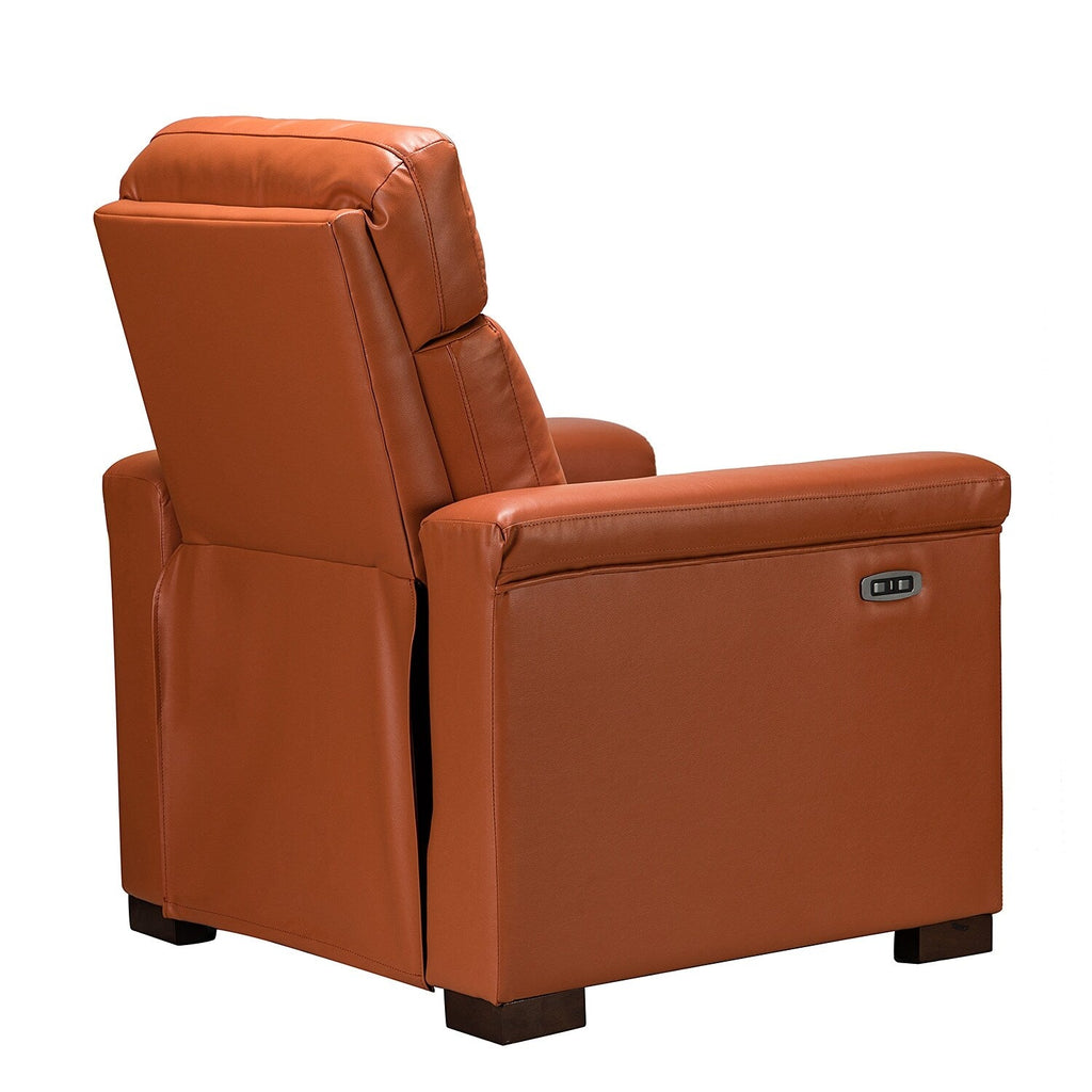 Fauteuil inclinable électrique classique contemporain Alicia 34,65 pouces en cuir véritable avec port USB (lot de 2)