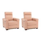 Fauteuil inclinable électrique classique contemporain Alicia 34,65 pouces en cuir véritable avec port USB (lot de 2)