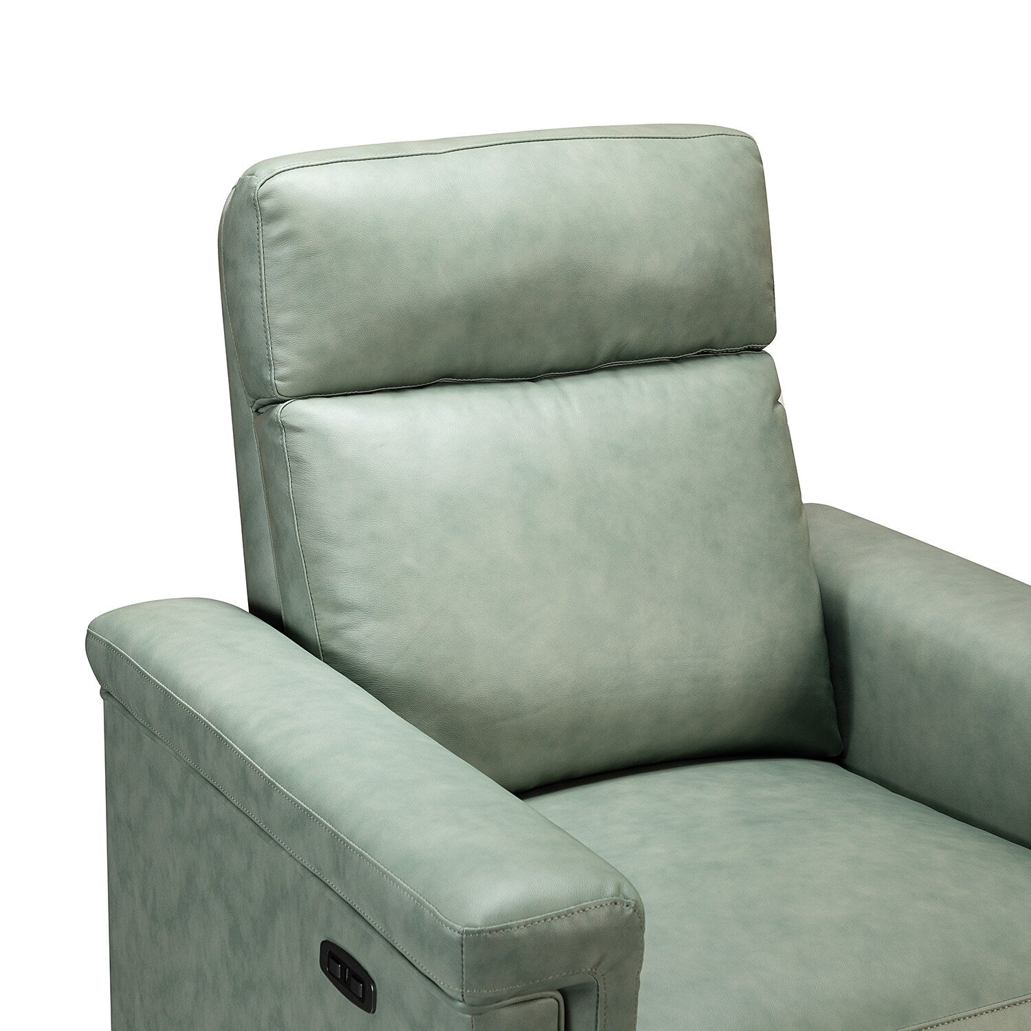 Fauteuil inclinable électrique classique contemporain Alicia 34,65 pouces en cuir véritable avec port USB (lot de 2)