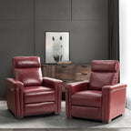 Fauteuil inclinable électrique classique contemporain Alicia 34,65 pouces en cuir véritable avec port USB (lot de 2)