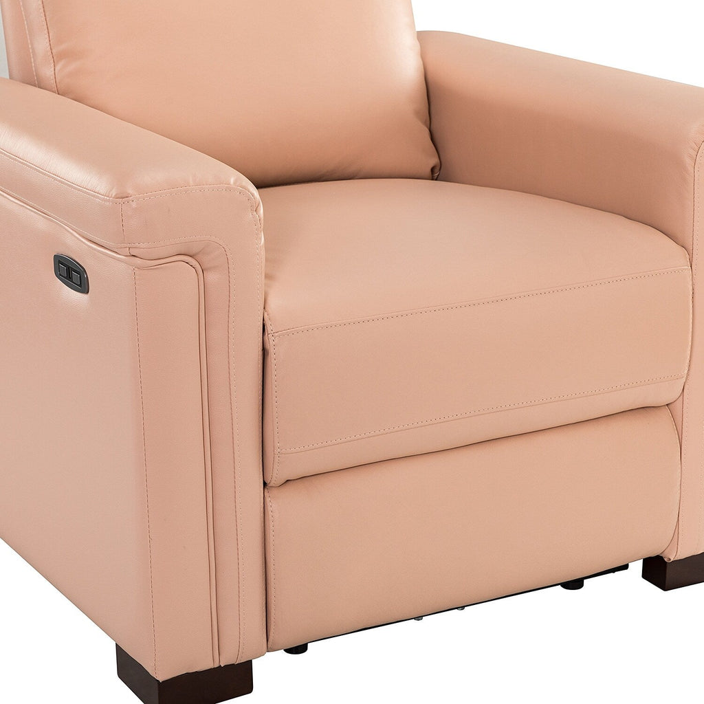 Fauteuil inclinable électrique classique contemporain Alicia 34,65 pouces en cuir véritable avec port USB (lot de 2)