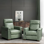 Fauteuil inclinable électrique classique contemporain Alicia 34,65 pouces en cuir véritable avec port USB (lot de 2)