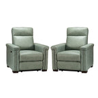 Fauteuil inclinable électrique classique contemporain Alicia 34,65 pouces en cuir véritable avec port USB (lot de 2)